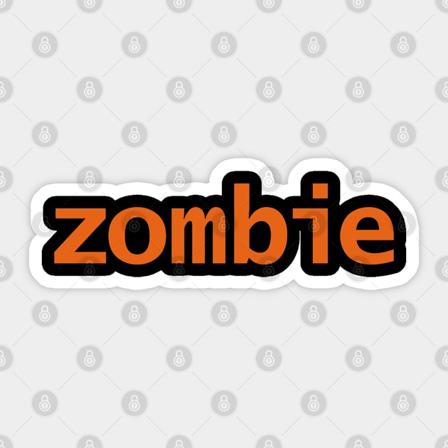 Zombie Halloween Typography Orange Text Sticker by ellenhenryart